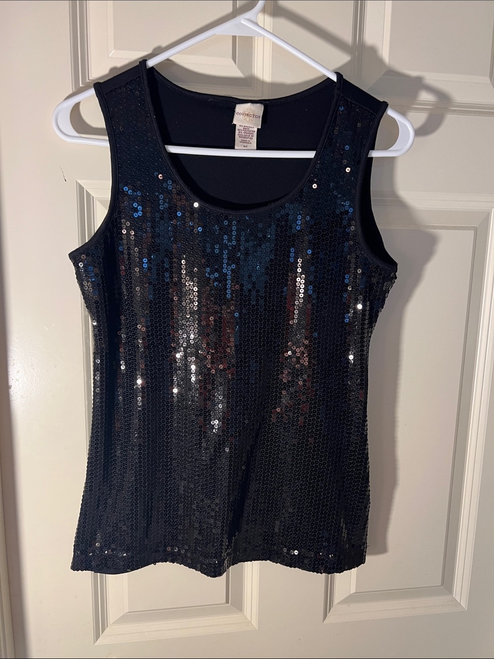 Covington Black Sequin Tank Top
